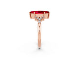 Rose gold Marquise Cut Ruby Ring with Side Stones and Four-Prong Setting_38