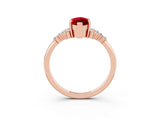 Rose gold Marquise Cut Ruby Ring with Side Stones and Four-Prong Setting_39
