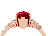 Rose gold Marquise Cut Ruby Ring with Side Stones and Four-Prong Setting_40