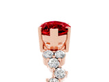 Rose gold Marquise Cut Ruby Scattered Round Accent Ring with Prong Setting_17