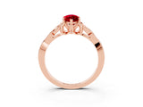 Rose gold Marquise Cut Ruby Solitaire Celtic Knot Ring with Four-Prong Setting_15