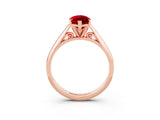 Rose gold Marquise Cut Ruby Solitaire Engagement Ring with Cathedral Setting and Four-Prong Mount_33