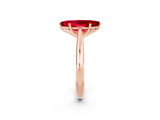 Rose gold Marquise Cut Ruby Solitaire Engagement Ring with Cathedral Setting and Four-Prong Mount_74