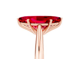 Rose gold Marquise Cut Ruby Solitaire Engagement Ring with Cathedral Setting and Four-Prong Mount_77