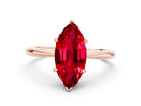 Rose gold Marquise Cut Ruby Solitaire Engagement Ring with Classic Band and Four-Prong Setting_24
