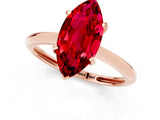 Rose gold Marquise Cut Ruby Solitaire Engagement Ring with Classic Band and Four-Prong Setting_25