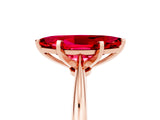 Rose gold Marquise Cut Ruby Solitaire Engagement Ring with Classic Band and Four-Prong Setting_29