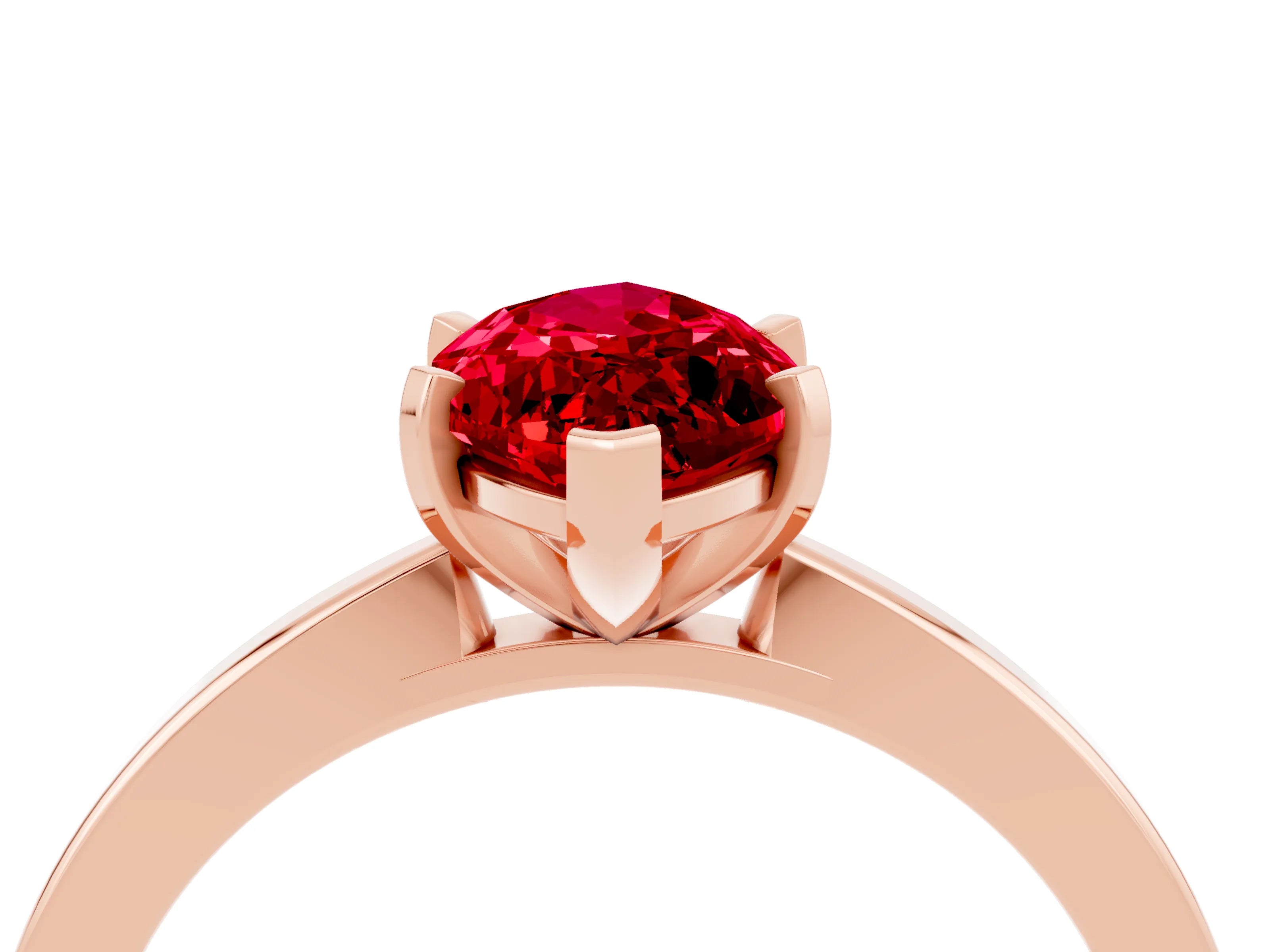 Rose gold Marquise Cut Ruby Solitaire Engagement Ring with Classic Band and Four-Prong Setting_48