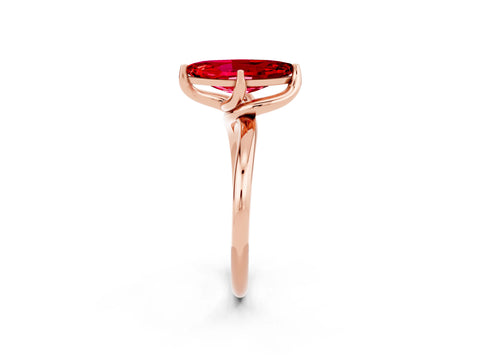 Rose gold Marquise Cut Ruby Solitaire Engagement Ring with Four-Prong Setting and Classic Band_14