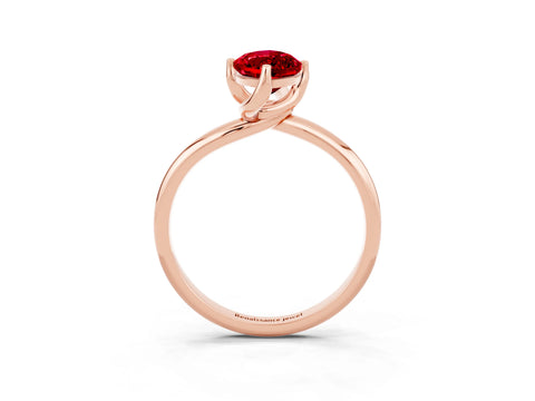 Rose gold Marquise Cut Ruby Solitaire Engagement Ring with Four-Prong Setting and Classic Band_15