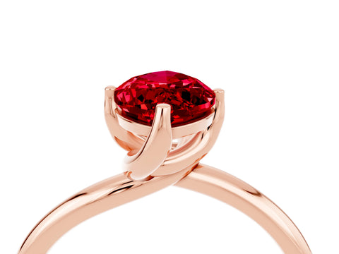 Rose gold Marquise Cut Ruby Solitaire Engagement Ring with Four-Prong Setting and Classic Band_16