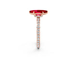Rose gold Marquise Cut Ruby Solitaire Engagement Ring with Pavé Band and Four-Prong Setting_2
