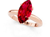 Rose gold Marquise Cut Ruby Solitaire Engagement Ring with Round Band and Four-Prong Setting_1