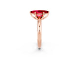 Rose gold Marquise Cut Ruby Solitaire Engagement Ring with Round Band and Four-Prong Setting_2
