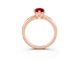 Rose gold Marquise Cut Ruby Solitaire Engagement Ring with Round Band and Four-Prong Setting_3