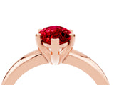 Rose gold Marquise Cut Ruby Solitaire Engagement Ring with Round Band and Four-Prong Setting_4