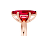 Rose gold Marquise Cut Ruby Solitaire Engagement Ring with Round Band and Four-Prong Setting_5
