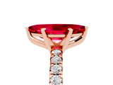 Rose gold Marquise Cut Ruby Solitaire Pavé Engagement Ring with Round Band and Prong Setting_72