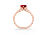 Rose gold Marquise Cut Ruby Solitaire Ring with Flower Prong Setting and Classic Band_15