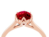 Rose gold Marquise Cut Ruby Solitaire Ring with Flower Prong Setting and Classic Band_16
