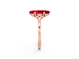 Rose gold Marquise Cut Ruby Solitaire Ring with Flower Prong Setting and Classic Band_38