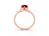 Rose gold Marquise Cut Ruby Solitaire Ring with Flower Prong Setting and Classic Band_39