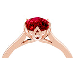 Rose gold Marquise Cut Ruby Solitaire Ring with Flower Prong Setting and Classic Band_40