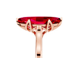 Rose gold Marquise Cut Ruby Solitaire Ring with Flower Prong Setting and Classic Band_41