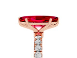 Rose gold Marquise Cut Ruby Solitaire Ring with Pavé Accents and Four-Prong Setting_5