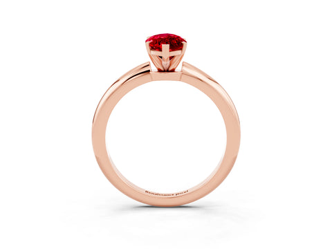 Rose gold Marquise Cut Ruby Solitaire Ring with Six-Prong Setting and Classic Band_3