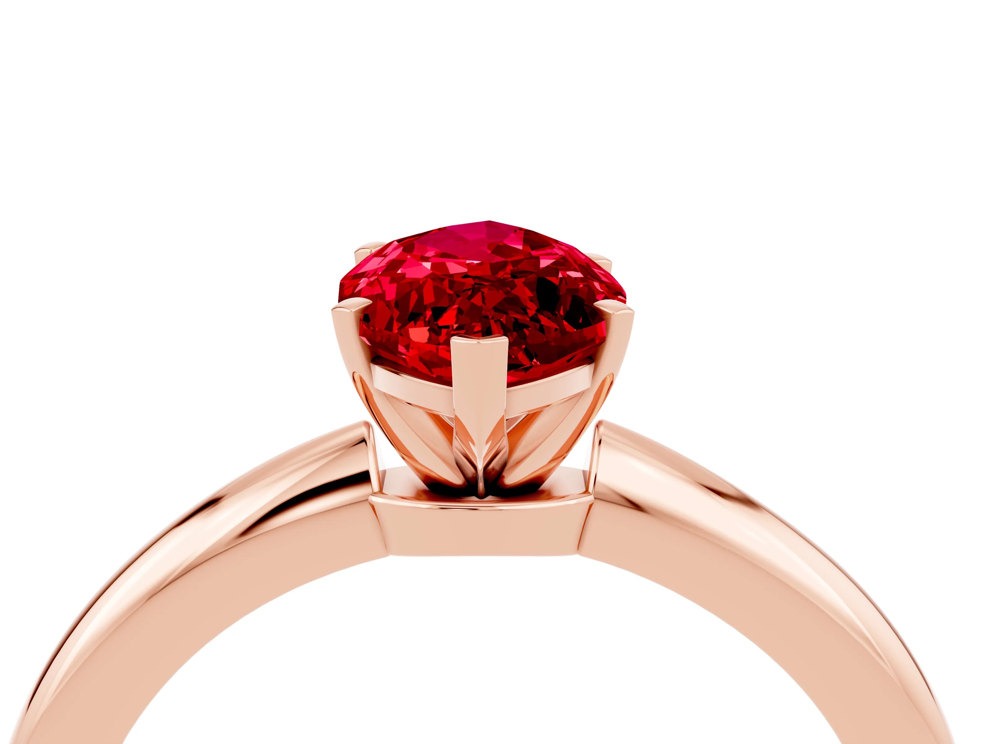 Rose gold Marquise Cut Ruby Solitaire Ring with Six-Prong Setting and Classic Band_4
