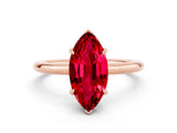 Rose gold Marquise Cut Ruby Solitaire Ring with Thin Band and Four-Prong Setting_12