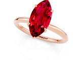 Rose gold Marquise Cut Ruby Solitaire Ring with Thin Band and Four-Prong Setting_13
