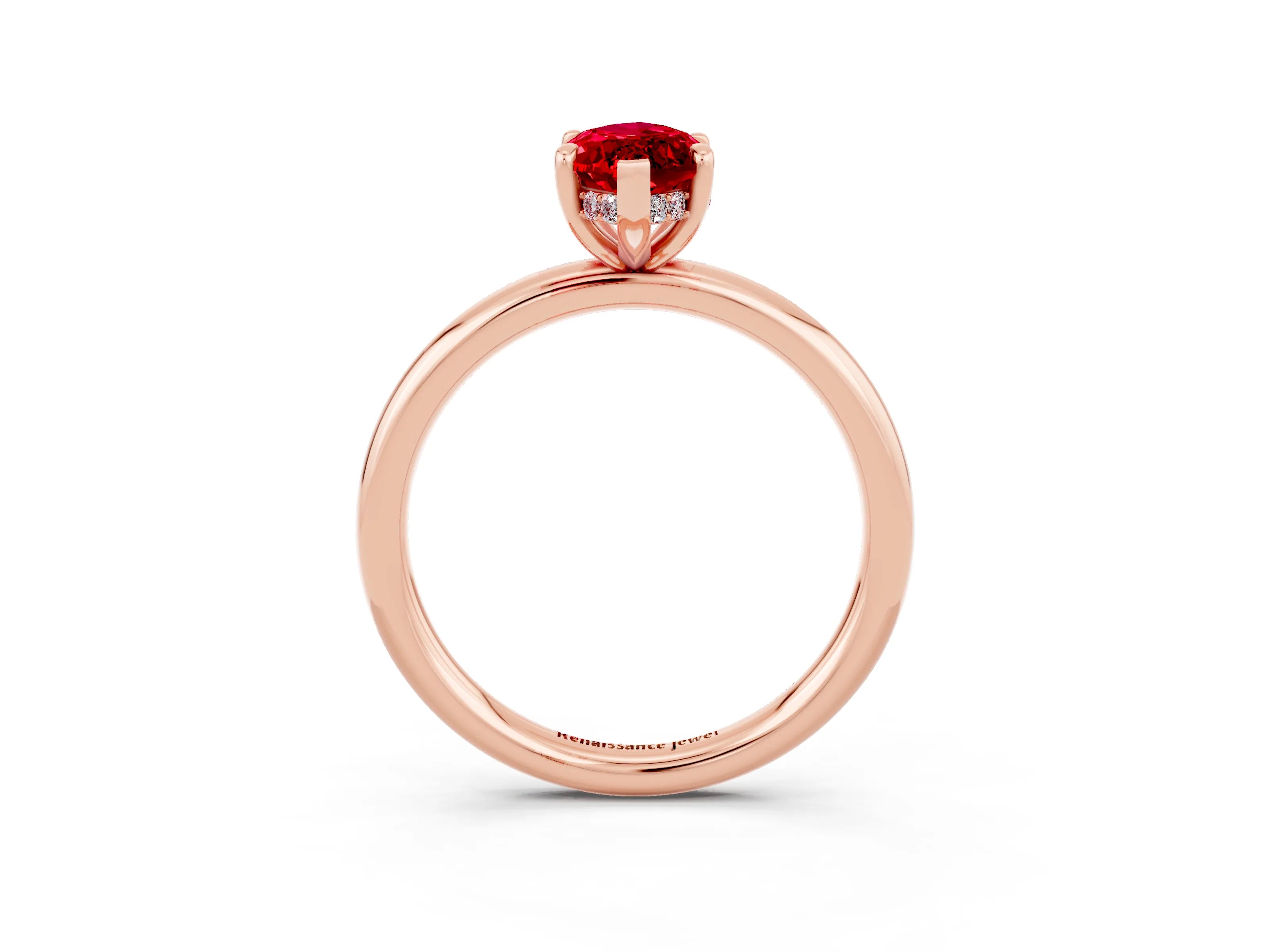 Rose gold Marquise Cut Ruby Solitaire Ring with Thin Band and Four-Prong Setting_15