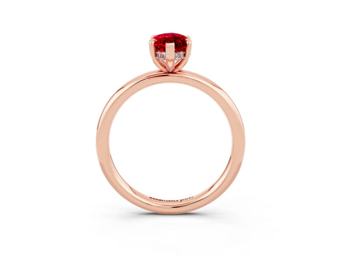 Rose gold Marquise Cut Ruby Solitaire Ring with Thin Band and Four-Prong Setting_15