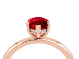 Rose gold Marquise Cut Ruby Solitaire Ring with Thin Band and Four-Prong Setting_16