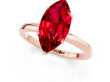Rose gold Marquise Cut Ruby Solitaire Ring with Thin Band and Prong Setting_13