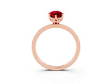 Rose gold Marquise Cut Ruby Solitaire Ring with Thin Band and Prong Setting_15