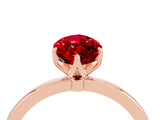 Rose gold Marquise Cut Ruby Solitaire Ring with Thin Band and Prong Setting_16
