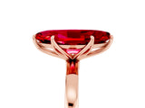 Rose gold Marquise Cut Ruby Solitaire Ring with Thin Band and Prong Setting_17