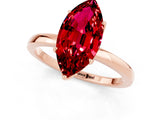 Rose gold Marquise Cut Ruby Solitaire Ring with Thin Band and Prong Setting_25
