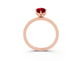 Rose gold Marquise Cut Ruby Solitaire Ring with Thin Band and Prong Setting_27