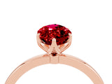 Rose gold Marquise Cut Ruby Solitaire Ring with Thin Band and Prong Setting_28