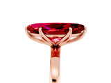 Rose gold Marquise Cut Ruby Solitaire Ring with Thin Band and Prong Setting_29