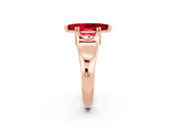 Rose gold Marquise Cut Ruby Solitaire Ring with Wide Band and Prong Setting_2