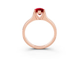 Rose gold Marquise Cut Ruby Solitaire Ring with Wide Band and Prong Setting_3
