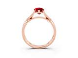 Rose gold Marquise Cut Ruby Solitaire Twist Band Prong Setting Ring_39