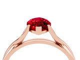 Rose gold Marquise Cut Ruby Solitaire Twist Band Prong Setting Ring_40