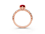 Rose gold Marquise Cut Ruby Solitaire with Side Stones, Pave Band, Four-Prong Setting_39