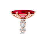 Rose gold Marquise Cut Ruby Solitaire with Side Stones, Pave Band, Four-Prong Setting_41